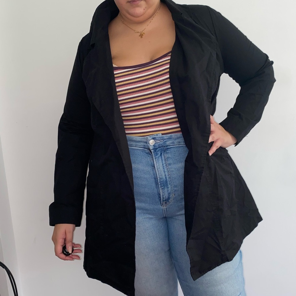 Black plus size coat
